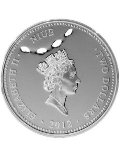 Niue 2012 2$ Great White Shark 1 Oz .999 Proof Silver Coin