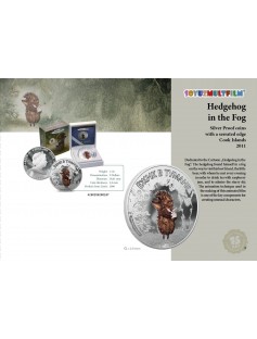 2011 Cook Islands $5 Soyuzmultfilm Hedgehog In The Fog 1oz Silver .999 Proof 