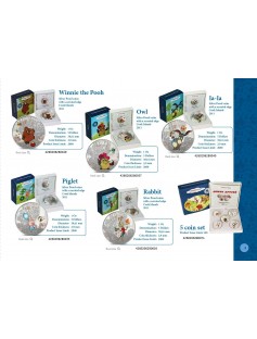 Cook Islands 2011 5$ cartoon Winnie Pooh Eeyore (Ia-Ia) 1 Oz Silver Coin LIMITED
