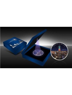 Cameroon 2015 1500 Fr Landmarks at Night Empire State Building 2oz Silver Coin