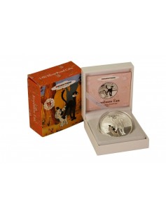 Cook Islands 2011 5 $ The kitten named Woof - Doggie 1 Oz Siver Coin