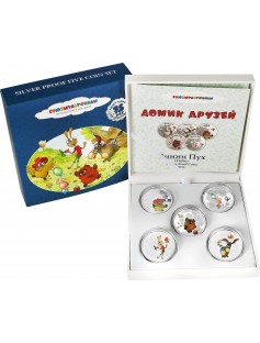 Cook Islands 2011 5$ Winnie Pooh 5 x 1 Oz Proof Silver Coin SET LIMIT **300**