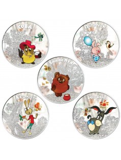 Cook Islands 2011 5$ Winnie Pooh 5 x 1 Oz Proof Silver Coin SET LIMIT **300**