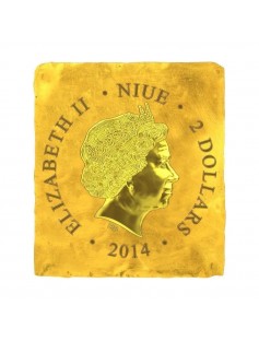 Niue 2014 $2 Icon Orthodox Shrines - St. Paul Gold Gilded 1 Oz Silver Coin