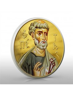 Niue 2010 2$ Apostles Peter and Paul 24K GOLD Plated icon 2x 1oz Silver Coin Set