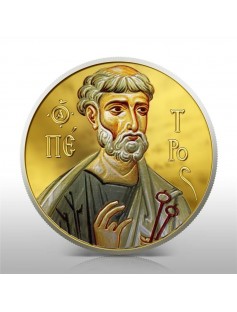 Niue 2010 2$ Apostles Peter and Paul 24K GOLD Plated icon 2x 1oz Silver Coin Set