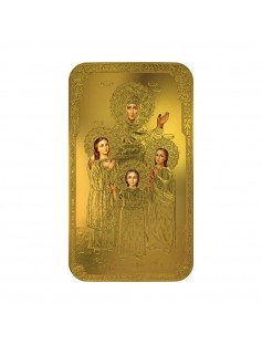 Niue Islands 2014 2$ icon Faith Hope Love and Sophia Gold Gilded 1oz Silver Coin