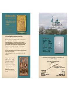 Niue Islands 2014 2$ icon Faith Hope Love and Sophia Gold Gilded 1oz Silver Coin