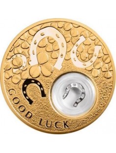 Niue 2013 2$ Lucky coins HORSESHOE 24K Gold Plated 28,28g Silver Coin withFigure
