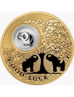 Niue 2013 2$ Lucky coins ELEPHANT 24K Gold Plated 28,28g Silver Coin with Figure