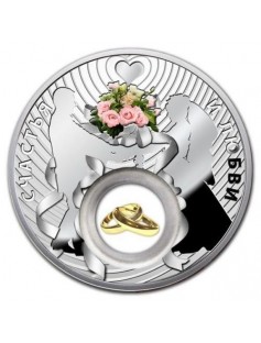 Niue 2012 2$ Lucky coins WEDDING 28,28g Silver Coin with 24K Gold Plated Piece