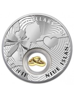 Niue 2012 2$ Lucky coins WEDDING 28,28g Silver Coin with 24K Gold Plated Piece