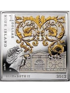 Niue 2012 1$ Masterpieces of Renaissance LADY WITH AN ERMINE Silver Gilded Coin