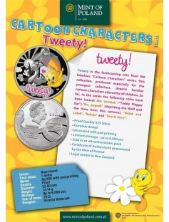 Niue 2013 1$ Cartoon Characters Tweety  Proof Silver Coin