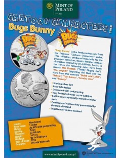 Niue 2013 1$ Cartoon Characters Bugs Bunny Rabbit 925 Proof Silver Coin