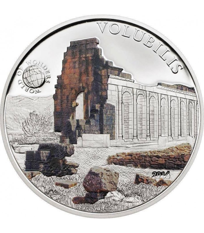 Palau 2014 $5 World of Wonders IX Volubilis North Africa 20g Silver Proof Coin