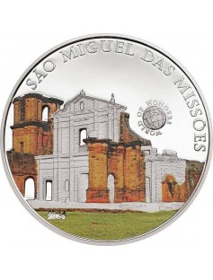 Palau 2014 5$ World of Wonders IX - Sao Miguel das Missoes Proof Silver Coin