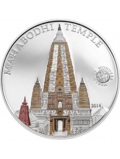 Palau 2014 5$ World of Wonders IX - Mahabodhi Temple Proof Silver Coin