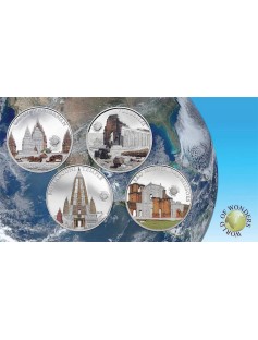 Palau 2014 5$ World of Wonders IX - Candi Prambanan Proof Silver Coin