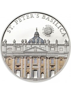 Palau 2013 5$ World of Wonders VII St. Peter's Basilica .925 Proof Silver Coin