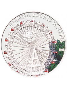 Palau 2012 5$ World of Wonders VI Vienna Ferris Wheel Silver Coin LIMIT 2500