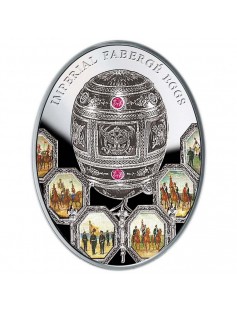 Niue 2012 1$ Imperial Faberge Eggs PATRIOTIC WAR 1812 NAPOLEONIC 56g Silver Coin