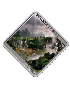 Niue 2014 $1 Huangguoshu Waterfall China Proof Silver Coin with Swarovski