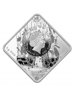 Niue 2014 $1 Huangguoshu Waterfall China Proof Silver Coin with Swarovski