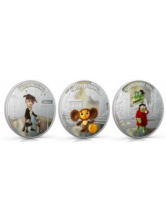 Cook Islands 2011 5$ Cheburashka cartoon SET 3x 1oz Silver Coin SET Mintage*300*
