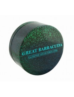 Niue 2015 $2 Ocean Predators Great Barracuda Proof 1 Oz Silver Coin inWater Case