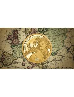 Cook Islands 2014 $1 1814 Congress of Vienna 0.5g Pure .9999 Proof Gold Coin