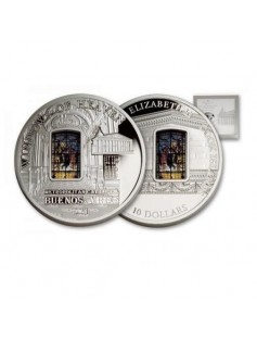 Cook 2014 $10 Windows of Heaven Metropolitan Cathedral Buenos Aires Silver Coin