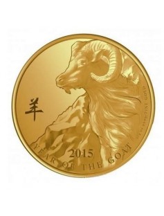 Niue Island 2015 $25 Year of the Goat Proof .999 Proof 1/4 Oz Gold Coin LIMITED