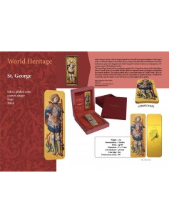 Niue Islands 2014 $5 Carlo Crivelli Icon St. George Gold Gilded 2 Oz Silver Coin