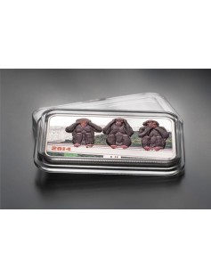 Tanzania 2014 1000 Shillings The Three Wise Monkeys 1 Oz Proof Silver Coin