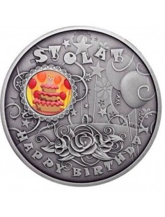 Niue 2014 $1 Happy Birthday Sto Lat 1 Oz Proof Silver Coin Mintage Only 999