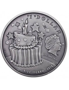 Niue 2014 $1 Happy Birthday Sto Lat 1 Oz Proof Silver Coin Mintage Only 999
