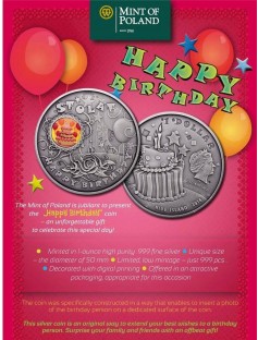 Niue 2014 $1 Happy Birthday Sto Lat 1 Oz Proof Silver Coin Mintage Only 999