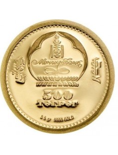 Mongolia 2014 500 Togrog Mongolian Nature HORSE .999 Fine 0.5g Gold Proof Coin