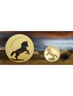 Mongolia 2014 500 Togrog Mongolian Nature HORSE .999 Fine 0.5g Gold Proof Coin