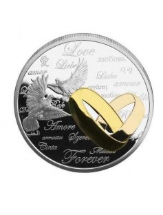 Niue 2013 2$ Love Forever DOVES II Wedding 1 Oz .999 Proof Silver Coin