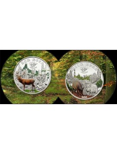 Cook Islands 2014 2 $ World of Hunting WILD BOAR 1/2 Oz Proof Silver Coin