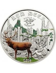 Cook Islands 2014 2 $ World of Hunting WILD BOAR 1/2 Oz Proof Silver Coin
