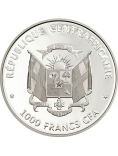 CAR 2014 1000Fr Papallones Exòtiques Butterfly Euphaedra Neophron 3D Silver Coin