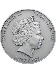 Cook 2015 5$ Chondrite Impact Meteorite NWA 4037 Antique Finish 1 Oz Silver Coin