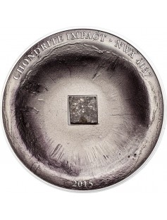 Cook 2015 5$ Chondrite Impact Meteorite NWA 4037 Antique Finish 1 Oz Silver Coin