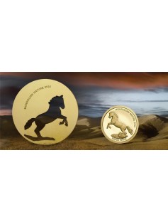 Mongolia 500 Togrog Mongolian Nature - Horse Gold Gilded 1/2 oz Silver Coin