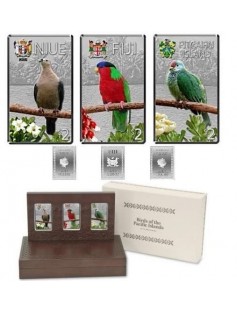 Fiji Niue 2013 Pircairn 3 x $2 Birds of Pacific Islands 3x 1 oz Silver Coin Set