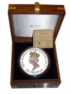 Ascension Islands 2012 60 Crowns Queen Elizabeth II 60 oz Silver Coin 60 Diamond