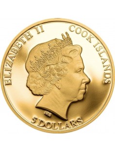 Cook Islands 2015 $5 Shades of Nature - Butterfly Proof Silver Coin Gold Gilded